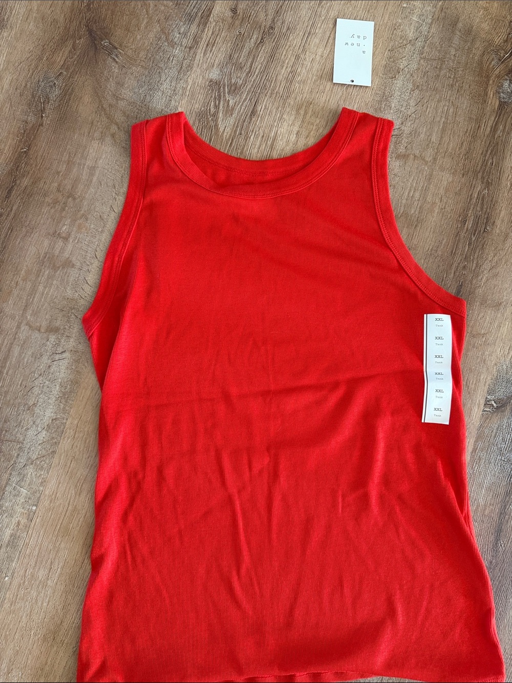 A New Day Red  Sleeveless Rib Tank Top - XXL